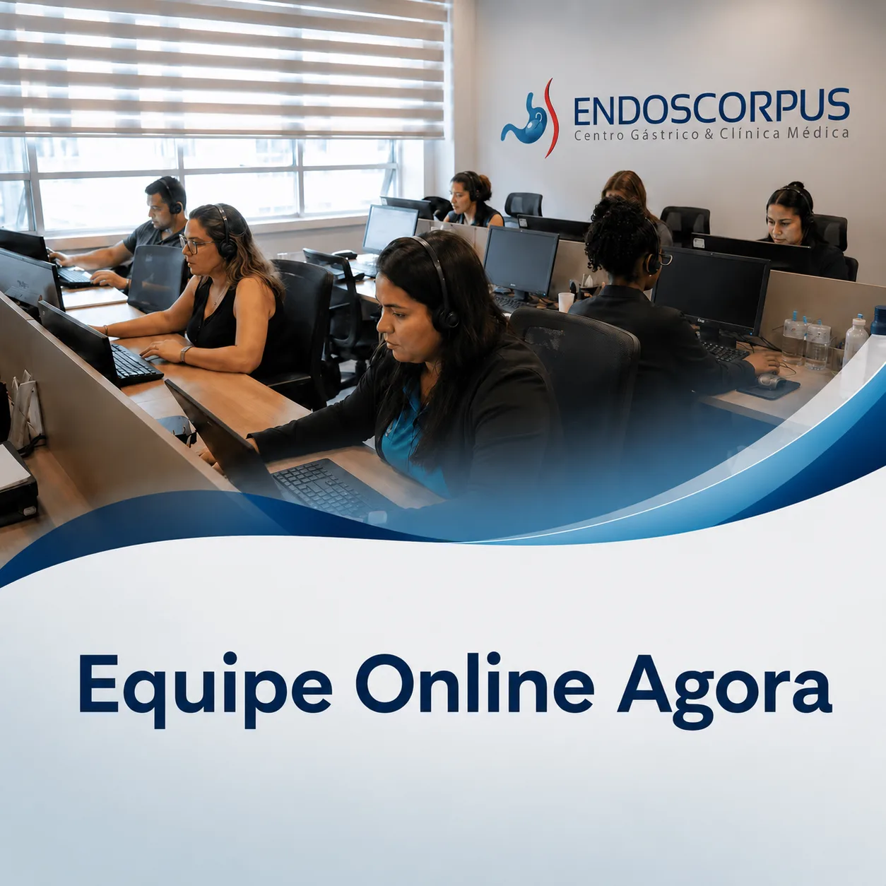 Equipe de atendimento da Endoscorpus, online no WhatsApp em São Gonçalo